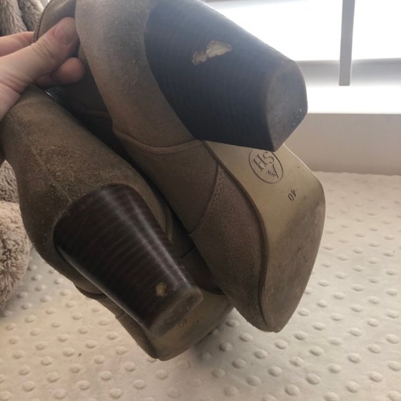 Ash Jalouse Taupe Suede Ankle Booties - Picture 6 of 7